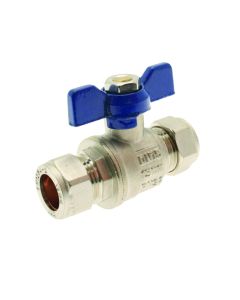 BBV209322B BUTTERFLY HANDLE VALVE 22MM BLUE