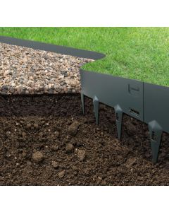 CORE EDGE FLEXIBLE ANTHRACITE STEEL LAWN EDGING 100mm x 1075mm