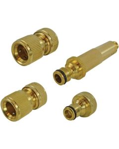 FAITHFULL BRASS NOZZLE & FIITING 4PC KIT 1/2"