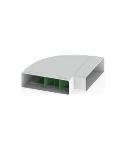 (C) DOMUS 950 MD220 FLAT CHANNEL DUCT HORIZONTAL 90DEG BEND 220MM X 90MM