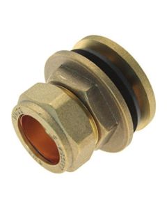 EMBRASS FLANGED TANK CONNECTOR HEAVY PATTERN 22MM