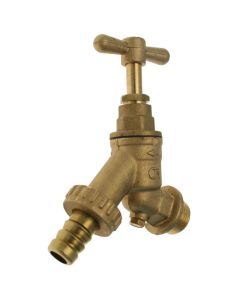EMBRASS DZR HOSE UNION BIB TAP W/ DOUBLE CHECK VALVE 1/2"