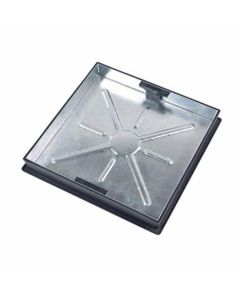 (C) CD790R/80 GALV RECESSED COVER & FRAME FOR BLOCK PAVING 600 (L) X 450 (W) X 80 (D) INC KEYS - 10T