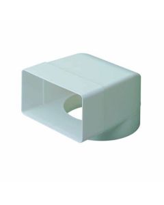 DD030 DOMUS S100 FLAT CHANNEL DUCT BEND TO ROUND SOCKET 110MM X 100MM