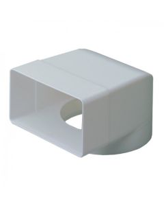 DD040 DOMUS S100 FLAT CHANNEL DUCT BEND TO ROUND SPIGOT 110MM X 100MM