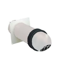 240W DOMUS EP100 100MM(4") EASIPIPE RIGID ROUND DUCT TUMBLE DRYER KIT W/ COWLED EXTERNAL GRILLE WHITE