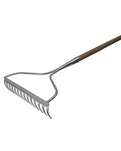 FAITHFULL PRESTIGE STAINLESS STEEL LAWN RAKE 54IN ASH HANDLE