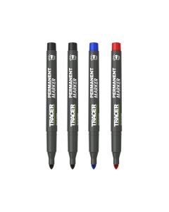 APMK1 TRACER 4 PACK PERMANENT MARKER's (BLACK, RED, BLUE)