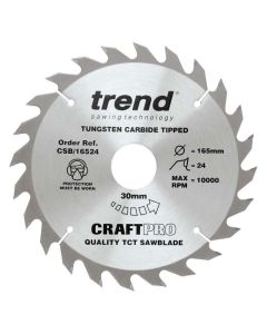CSB/16524 TREND WOOD CIRCULAR SAW BLADE 165MM DIA X 30MM BORE X 24T