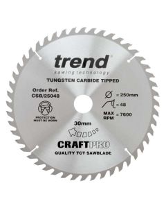 CSB/25048 TREND WOOD CIRCULAR SAW BLADE 250MM DIA X 30MM BORE X 48T