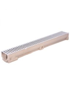 ACO 47000 RAINDRAIN DOMESTIC CHANNEL DRAIN 1M X 118MM X 97MM - A15 C/W GALV STEEL GRATING