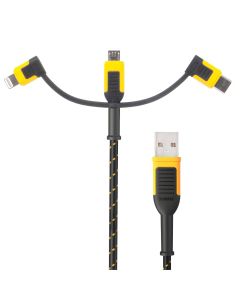 DEWALT 3-IN-1 CABLE FOR LIGHTNING - C AND MICRO DWT1311356