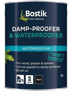 BOSTIK AQUAPRUFE DAMP PROOFER & WATERPROOFER (DPM) BLACK 5LTR