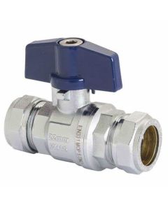255011 PB300T PRESTEX C/P BRASS BALL VALVE BLUE T HANDLE 15MM
