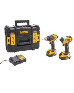 (C) DEWALT 18V COMBI DRILL & IMPACT DRIVER WITH 2 X 5.0AH LI-ION BATTERIES DEWDCK266P2T