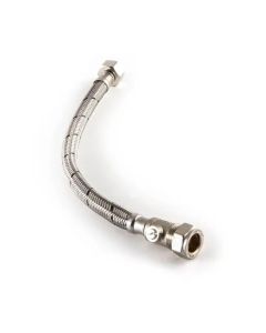 (C) FLEXIBLE TAP CONNECTOR STANDARD BORE W/ ISOLATING VALVE 15MM X 1/2" X 300MM (WRAS APPROVED)
