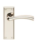 SZR052PN/RP CINQUANTA  LEVERLATCH ON BACKPLATE - POLISHED NICKEL