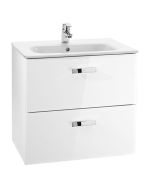 ROCA VICTORIA BASIC BASIN & UNIT 600mm 2 DRAWER GLOSS WHITE