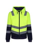 TRF625-207 REGATTA HI-VIS PRO FULL ZIP HOODIE YELLOW & NAVY XL