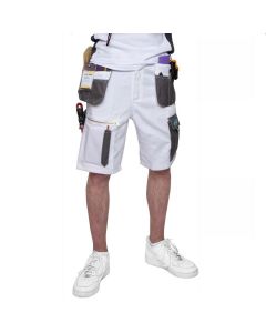 AXUS S-TEX PAINTER'S SHORTS BRIGHT WHITE & GREY 38"