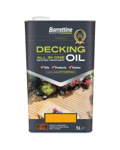 DOCL005 BARRETTINE DECKING OIL ALL-IN-ONE TREATMENT 5LTR CLEAR