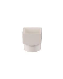 BRETT SQUARE TO ROUND DOWNPIPE ADAPTOR WHITE BR517W