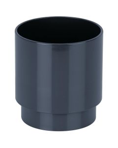 (C) ROUND RAINWATER 68MM DOWNPIPE CONNECTOR ANTHRACITE GREY