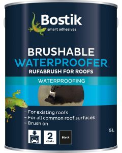 BOSTIK RUFABRUSH BRUSHABLE WATERPROOFER FOR ROOFS BLACK 5LTR