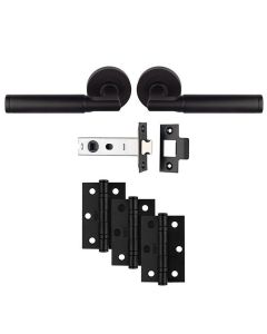 (C) UDP006MB/INTB BELAS LEVER ON ROSE LATCH PACK MATT BLACK