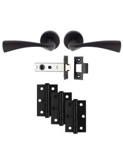 (C) UDP007MB/INTB SINTRA LEVER ON ROSE LATCH PACK MATT BLACK