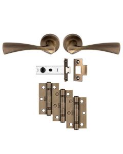 (C) UDP007AB/INTB SINTRA LEVER ON ROSE LATCH PACK ANTIQUE BRASS