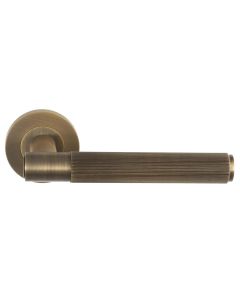 ALEXANDER & WILKS SPITFIRE BAMBOO LEVER ON ROSE - ANTIQUE BRASS