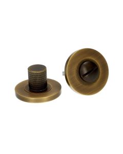 ALEXANDER & WILKS THUMBTURN AND EMERGENCY RELEASE KNURLED GRIP - ANTIQUE BRASS