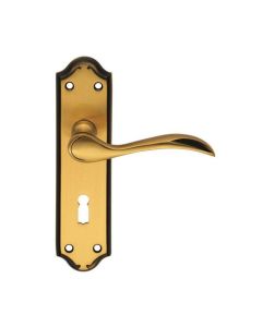 DL190FB MADRID LEVER LOCK ON BACK PLATE FLORENTINE BRONZE