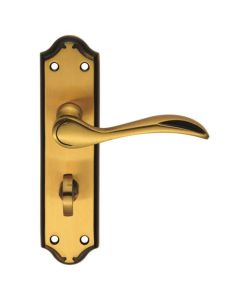 DL192FB MADRID LEVER BATHROOM  ON BACK PLATE FLORENTINE BRONZE