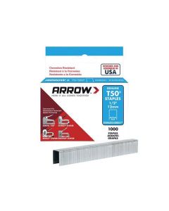 ARRT5012SS ARROW T50 STAPLES 12MM [BOX X 1000] S/STEEL