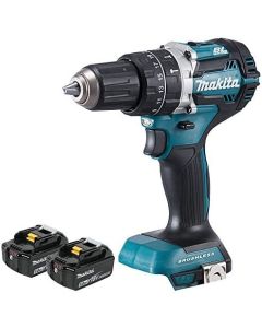 MAKITA DHP485 18V BRUSHLESS COMBI DRILL C/W 2 X 5AH BATTERIES