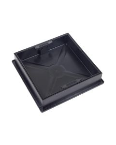 (C) CD300SR 5 TONNE RECESSED BLOCK PAVIOR SQ/RD MANHOLE POLYPROPYLENE COVER AND FRAME DIA 300MM DEPTH 80MM