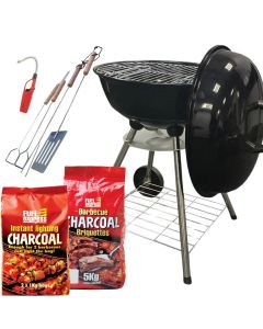 CHARCOAL BARBECUE KIT COMPLETE STARTER SET