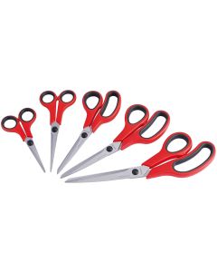 DRAPER 67835 REDLINE 5PCE SOFT GRIP SCISSORS SET