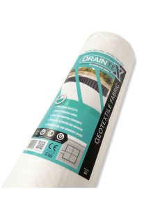 DRAINTEX DRA25 GEOTEXTILE FABRIC - 2M X 25M NON-WOVEN (WHITE ROLL)