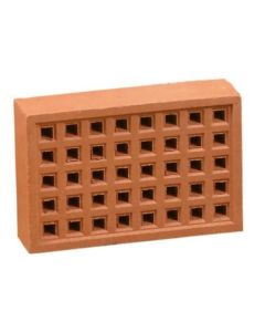 SSABRED2222EA NO.352 SQUARE HOLE AIR BRICK 215 X 215MM RED