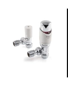 07 05 180 DRAYTON TRV4 CLASSIC ANGLED THERMOSTATIC RADIATOR VALVE WITH LOCKSHIELD WHITE