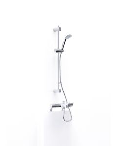 (C) IX800010CP INTATEC ENZO THERMOSTATIC BATH SHOWER MIXER W/ DECK MOUNTING LEGS & FLEXIBLE RISER KIT