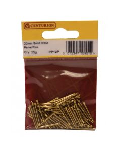 PP12P SOLID BRASS PANEL PINS 20MM 25G PK