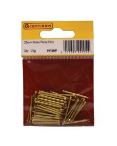 PP29P SOLID BRASS PANEL PINS 25MM 25G PK