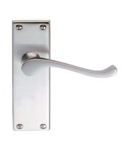 CBS55SC VICTORIAN LEVER LATCH ON BACKPLATE SATIN CHROME