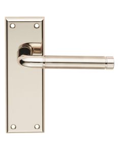 SZR042PNSN/RP QUARANTA LEVER LATCH ON BACKPLATE- POLISHED/SATIN NICKEL