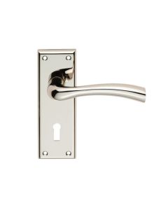 SZR051PN/RP CINQUANTA  LEVERLOCK ON BACK PLATE  - POLISHED NICKEL