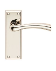 SZR052PN/RP CINQUANTA  LEVERLATCH ON BACKPLATE - POLISHED NICKEL